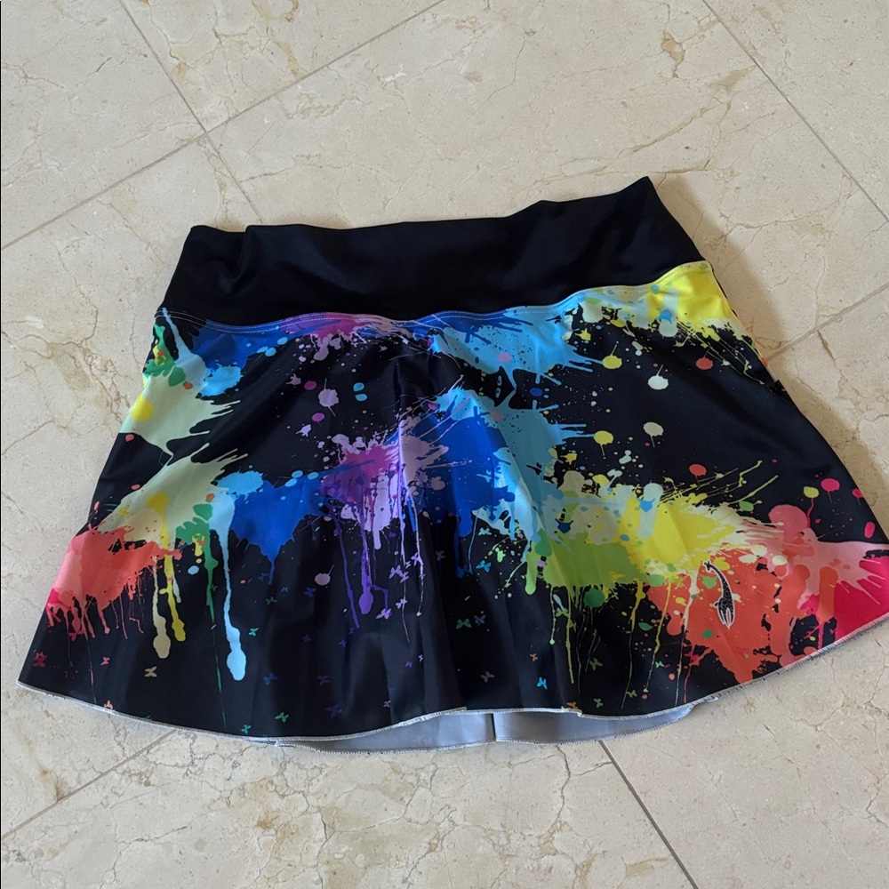 Lacoa Tennis Skort Skirt Pickleball Splatter Paint Design
